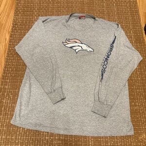 NFL Denver Broncos Gray Long Sleeve Tee with Team Logo